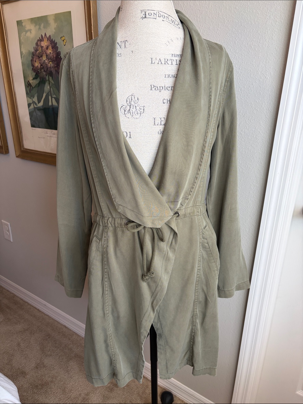 Max Jeans Olive Tie-Waist Jacket
